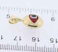 Lot of 2 Devil Eye Yellow Gold Pendants