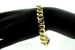 Fancy 10kt Yellow Gold Curb Chain Bracelet