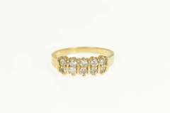 14K Yellow Gold 0.35 Ctw Diamond Striped Wedding Band Ring