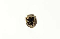 10K Yellow Gold Black Griffon Enamel Two Tone Shield Lapel Pin/Brooch