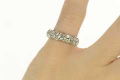 14K White Gold 1.11 Ctw Baguette & Round Diamond Wedding Ring