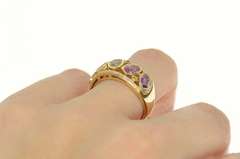 14K Yellow Gold Effy Amethyst Citrine Peridot Diamond Band Ring