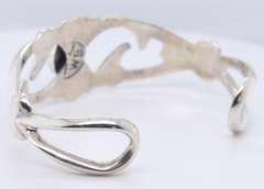 Sterling Silver Signed Wilson Bengay Navajo Turquoise Bangle