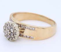 Handsome Yellow Gold Diamond Cluster Ring