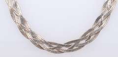 Italian Vintage Sterling Silver Braided Necklace