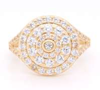 Sparkling Yellow Gold Cubic Zirconia Ring