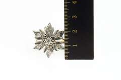14K Yellow Gold Retro Diamond Flower Snow Flake Cocktail Ring
