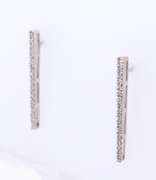 Sparkling White Gold Diamond Stick Earrings