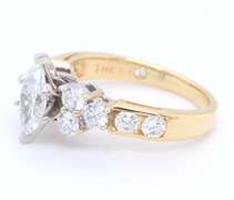 Significant Yellow Gold Marquise Center Diamond Ring