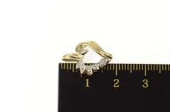 10K Yellow Gold Diamond Curvy Heart Love Symbol Pendant