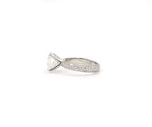 3.65ctw RBC and Pave Diamond Engagement Ring in 18k