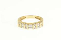 14K Yellow Gold Baguette & Round CZ Statement Band Ring
