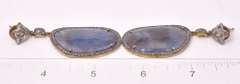 Sensational 9.17CTW Gray Sapphire and Diamond Earrings in Gold Plated Sterling Silver