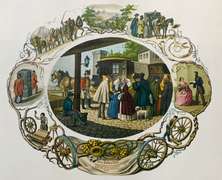 Vintage The Postmaster Lithograph