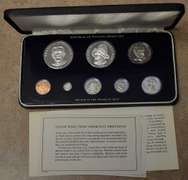 1976 8 Piece Republic Of Panama Proof Set Minted At Franklin Mint Silver