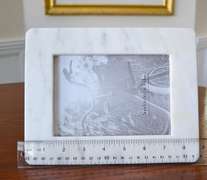 Vertical or Horizontal White Marble Photo Frame With Glass, 5x7 Picture