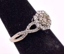 Stunning Ladies Diamond Cluster Ring in Sterling Silver