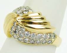 Exceptional Vintage 14K Multi-Diamond Dome Ring, Size 8