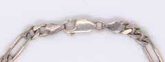 Vintage Italian Sterling Silver Figaro Chain Bracelet