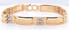Gorgeous Yellow Gold Link Bar Bracelet