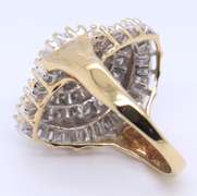 Dazzling Yellow Gold Baguette and RBC Diamond Cluster Ring