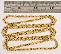 Long Sturdy 14k Byzantine Link Necklace