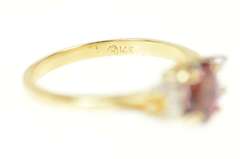 14K Yellow Gold Oval Garnet Diamond Accent Statement Ring