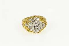 18K Yellow Gold 1.44 Ctw Diamond Artisanal Vine Cluster Men's Ring