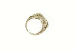14K White Gold Diamond Ornate Art Deco Filigree Engagement Ring