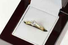 14K Yellow Gold 0.47 Ct Diamond Solitaire Classic Engagement Ring