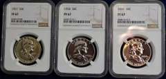 Run Of Franklin Half Dollars NGC PF67 1957-1959