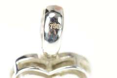 18K White Gold Diamond Encrusted Heart Love Capsule Pendant