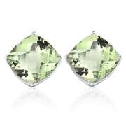 1.21 CT GREEN AMETHST 925 STERLING SILVER EARRINGS STUD