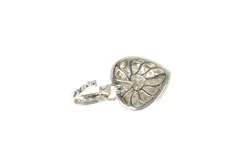 14K White Gold Pave Diamond Encrusted Heart Love Symbol Pendant
