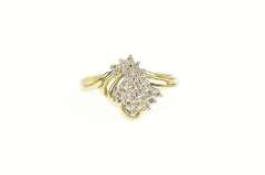 10K Yellow Gold 0.34 Ctw Classic Diamond Cluster Statement Ring