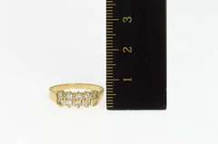 14K Yellow Gold 0.35 Ctw Diamond Striped Wedding Band Ring