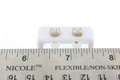 Cushioned Diamond Studded Earrings with 10k Yellow Gold