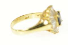 14K Yellow Gold 2.84 Ctw Sapphire Ballerina Diamond Halo Ring