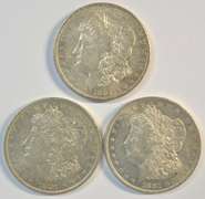 3 Real flashy-white 1881-O Morgan Silver Dollars