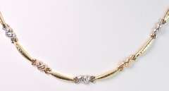 Romantic Heart Necklace in Tri-Color Gold