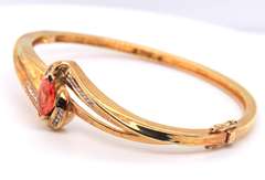 Gold Plated Cubic Zirconia Bangle Bracelet