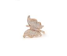 Remarkable Rose Gold Pink Butterfly Diamond Ring