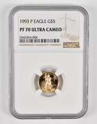 PF70 UCAM 1993-P $5 American Gold Eagle - Graded NGC