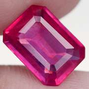 Amazing 2.94ct reddish pink emerald cut Ruby