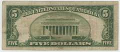 Very scarce 1928-C Series $5 Red Seal STAR note