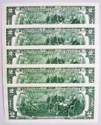 (5) Crisp Exceptional 2013 $2 Star Replacement Notes New York-Consecutive!