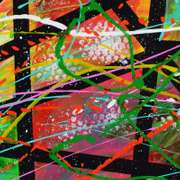 George Marlowe, "Segmentation I" Hand Signed Original Acrylic Painting on Canvas with Certificate of Authenticity.
