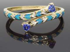 LeVian Diamond, Opal, and Tanzanite Bangle
