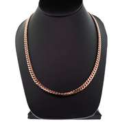 Ornate 14kt rose gold cuban link necklace