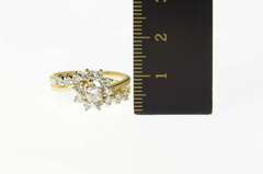 14K Yellow Gold 0.77 Ctw Diamond Swirl Engagement Bridal Set Ring
